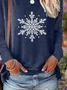Women Christmas Long Sleeve Tee T-shirt Crew Neck Printing Casual Spring/Fall Graphic Tee Top