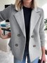 Women's Plain Winter Outerwear Casual Split Joint Mid-long Shawl Collar Overcoat