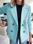 Women's Plain Winter Outerwear Casual Split Joint Mid-long Shawl Collar Overcoat
