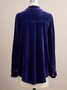 Women Plain Half Sleeve Shirt Summer Split Joint Shawl Collar Daily Vintage Top