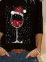 Women Christmas Long Sleeve Tee T-shirt Crew Neck Printing Casual Spring/Fall Graphic Tee Top