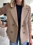 Women's Plain Winter Outerwear Casual Split Joint Mid-long Shawl Collar Overcoat