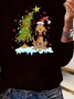 Women Christmas Long Sleeve Tee T-shirt Crew Neck Printing Casual Spring/Fall Graphic Tee Top