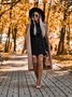 Women Plain Long Sleeve Spring/Fall Split Joint Dress Turtleneck Daily Vintage Mini Hip Skirt Bodycon Dress