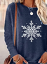 Women Christmas Long Sleeve Tee T-shirt Crew Neck Printing Casual Spring/Fall Graphic Tee Top