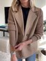 Women's Plain Winter Outerwear Casual Split Joint Mid-long Shawl Collar Overcoat