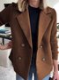Women's Plain Winter Outerwear Casual Split Joint Mid-long Shawl Collar Overcoat