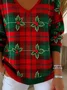 Women Floral Long Sleeve Tee T-shirt V Neck Printing Casual Spring/Fall Top