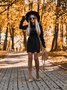 Women Plain Long Sleeve Spring/Fall Split Joint Dress Turtleneck Daily Vintage Mini Hip Skirt Bodycon Dress