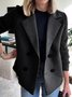 Women's Plain Winter Outerwear Casual Split Joint Mid-long Shawl Collar Overcoat