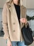 Women's Plain Winter Outerwear Casual Split Joint Mid-long Shawl Collar Overcoat