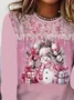 Women Christmas Snowman Long Sleeve Tee T-shirt Crew Neck Printing Casual Spring/Fall Graphic Tee Top