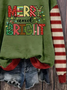 Women Striped Crew Neck Printing Casual Spring/Fall Long Sleeve Sweatshirt