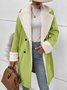 Women's Plain Winter Outerwear Casual Split Joint Mid-long Lapel Collar Overcoat