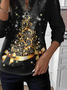 Women Christmas Crew Neck Printing Casual Spring/Fall Long Sleeve Sweatshirt