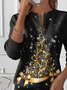 Women Christmas Crew Neck Printing Casual Spring/Fall Long Sleeve Sweatshirt