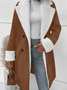 Women's Plain Winter Outerwear Casual Split Joint Mid-long Lapel Collar Overcoat
