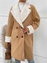 Women's Plain Winter Outerwear Casual Split Joint Mid-long Lapel Collar Overcoat