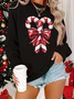 Women Christmas Crew Neck Printing Casual Spring/Fall Long Sleeve Sweatshirt
