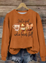 Women Maple Leaf Crew Neck Printing Casual Spring/Fall Long Sleeve Sweatshirt