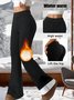 Women Plain Long Elastic Waist Pants Casual Spring/Fall Trousers