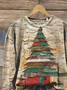 Women Christmas Crew Neck Printing Casual Spring/Fall Long Sleeve Sweatshirt