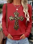 Women Leopard Long Sleeve Tee T-shirt Crew Neck Printing Casual Spring/Fall Graphic Tee Top