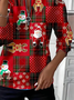 Women Christmas Crew Neck Printing Casual Spring/Fall Long Sleeve Sweatshirt