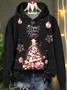 Women Christmas Spring/Fall Printing Long Sleeve Casual Daily Hoodie
