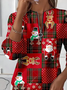 Women Christmas Crew Neck Printing Casual Spring/Fall Long Sleeve Sweatshirt
