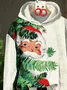 Women Santa Claus Spring/Fall Printing Long Sleeve Casual Daily Hoodie