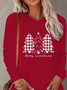 Women Christmas Long Sleeve Tee T-shirt Crew Neck Printing Casual Spring/Fall Graphic Tee Top