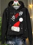 Women Christmas Spring/Fall Printing Long Sleeve Casual Daily Hoodie