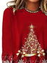 Women Christmas Long Sleeve Tee T-shirt Crew Neck Printing Casual Spring/Fall Graphic Tee Top