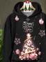 Women Christmas Spring/Fall Printing Long Sleeve Casual Daily Hoodie