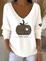 Women Leopard Long Sleeve Tee T-shirt V Neck Printing Casual Spring/Fall Top
