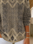 Women Abstract Printing Spring/Fall Casual Long Sleeve Crew Neck Sweater