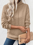 Women Floral Hoodie Jacquard Casual Spring/Fall Long Sleeve Sweatshirt