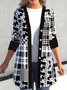 Women Geometric Spring/Fall Cover-up Casual Printing Lightweight Cardigan