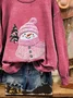 Women Christmas Snowman Crew Neck Printing Casual Spring/Fall Long Sleeve Sweatshirt