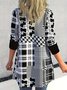 Women Geometric Spring/Fall Cover-up Casual Printing Lightweight Cardigan