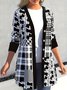 Women Geometric Spring/Fall Cover-up Casual Printing Lightweight Cardigan