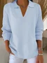 Women Plain Printing Spring/Fall Casual Long Sleeve Shawl Collar Sweater