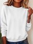 Women Plain Crew Neck Casual Spring/Fall Long Sleeve Sweatshirt