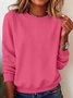 Women Plain Crew Neck Casual Spring/Fall Long Sleeve Sweatshirt