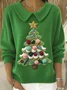 Women Christmas Printing Spring/Fall Casual Long Sleeve Shawl Collar Sweater
