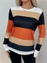 Women Striped Long Sleeve Tee T-shirt Crew Neck Printing Casual Spring/Fall Graphic Tee Top