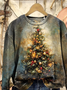 Women Christmas Crew Neck Printing Casual Spring/Fall Long Sleeve Sweatshirt