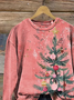 Women Christmas Crew Neck Printing Casual Spring/Fall Long Sleeve Sweatshirt