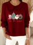 Women Santa Claus Printing Spring/Fall Casual Long Sleeve Shawl Collar Sweater